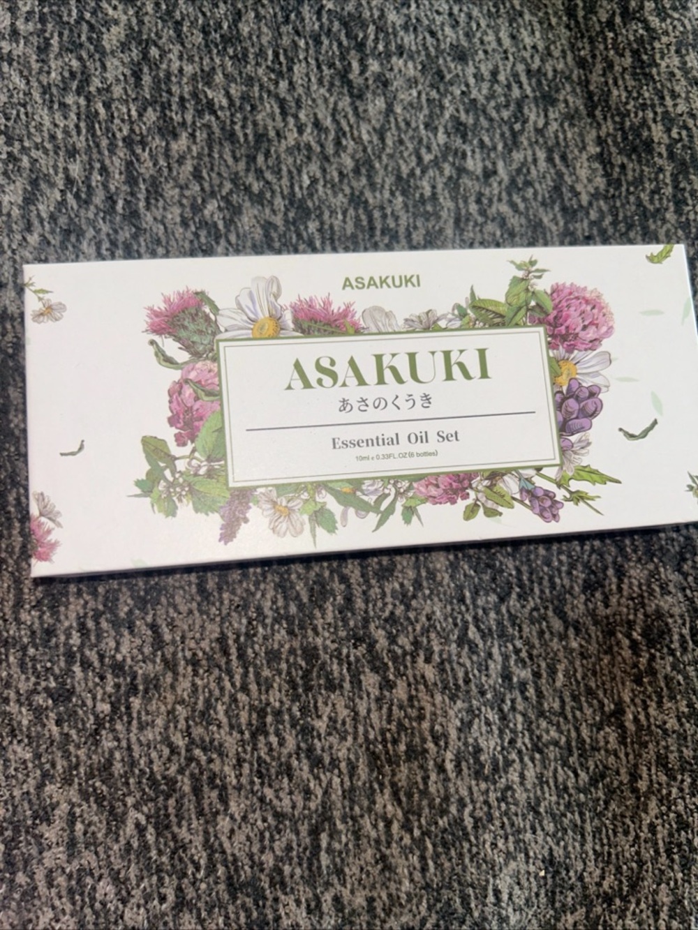 Asakuki Essential Oil Set 6 Bottles 10ml or 0.33 Ounces Each New In Box Exp 8/27